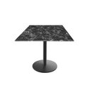 Holland Bar Stool Co 30 Tall OD214 Black Table Base w22 Dia Foot and 36x36 Square Black Marble Top, IndoorOutdoor OD214-2230BWODS36SQBM